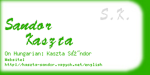 sandor kaszta business card